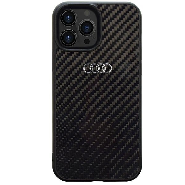 Audi Carbon Fiber iPhone 13 Pro / 13 6.1" fekete keménytok AU-TPUPCIP13P-R8/D2-BK