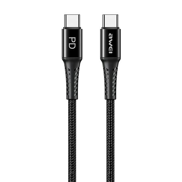 AWEI USB-C-ről USB-C 60W-os kábel CL-111T fekete