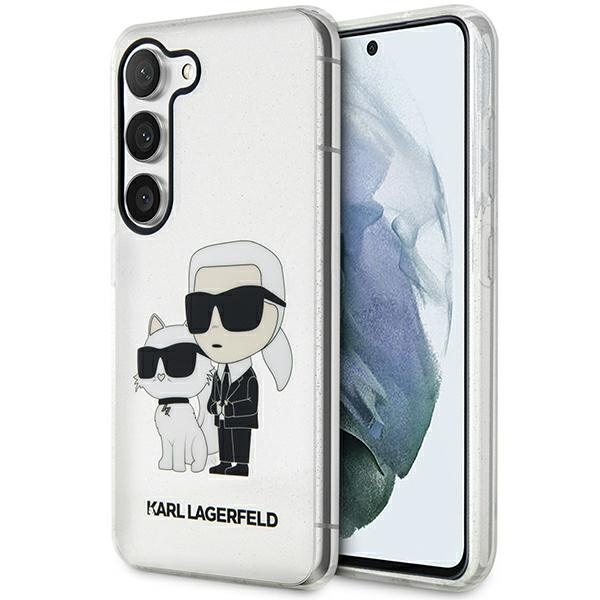 Karl Lagerfeld KLHCS23SHNKCTGT Samsung Galaxy S23 S911 átlátszó keménytok Glitter Karl&Choupette