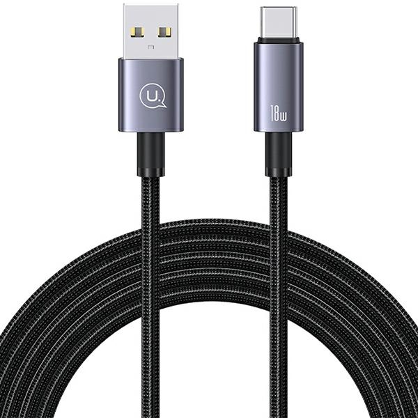 USAMS USB-ről USB-C-re USB-C 3A 2m gyors töltő acél kábel SJ666USB01 (US-SJ666)